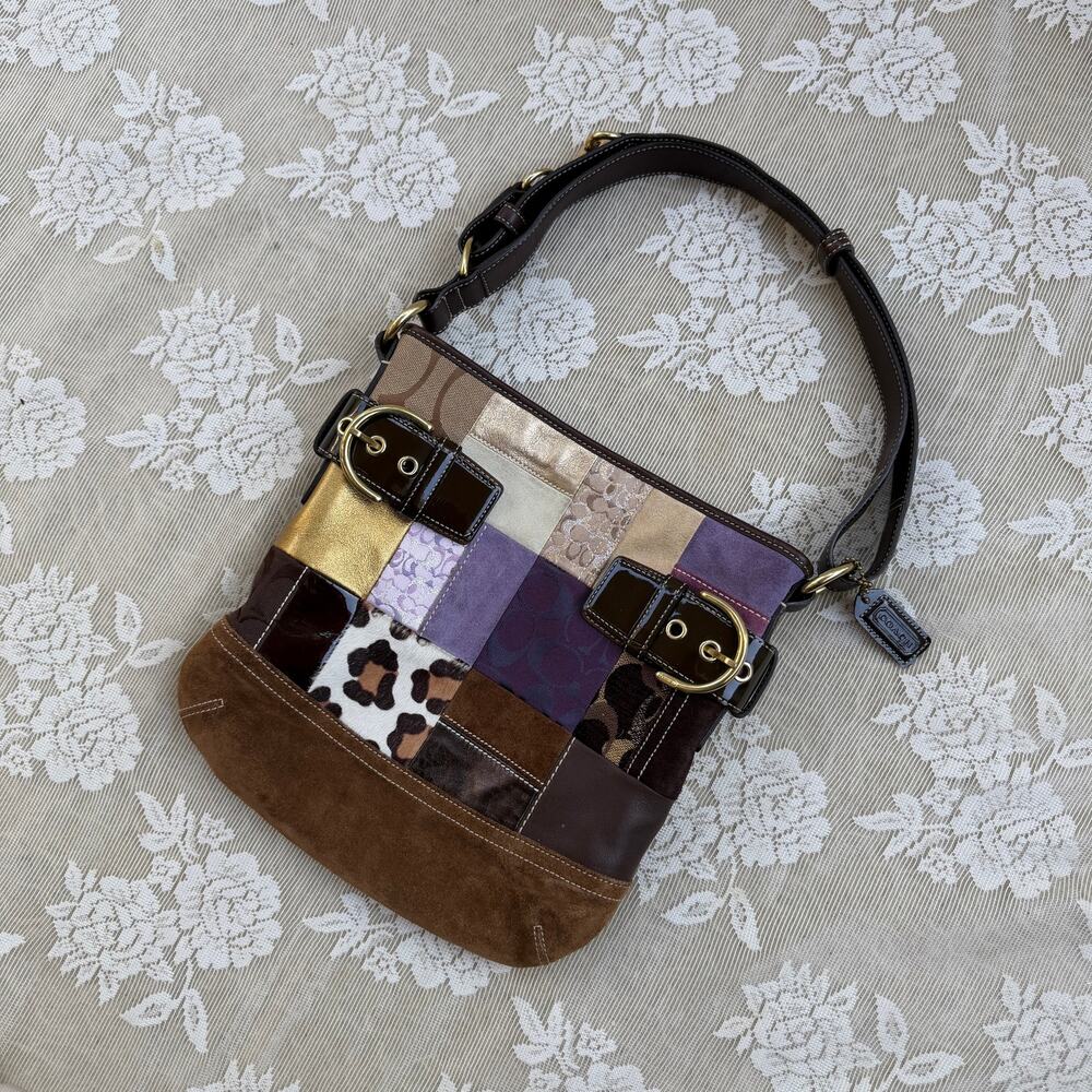 Vintage Coach Patchwork Shoulder Bag